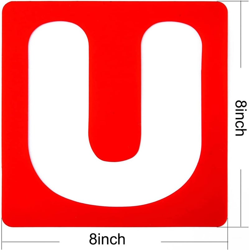 TecUnite 26 Pieces Alphabet Stencils Set Plastic Letter Stencils for Painting Learning, DIY Craft Decoration (8 x 8 Inches) - Image 2